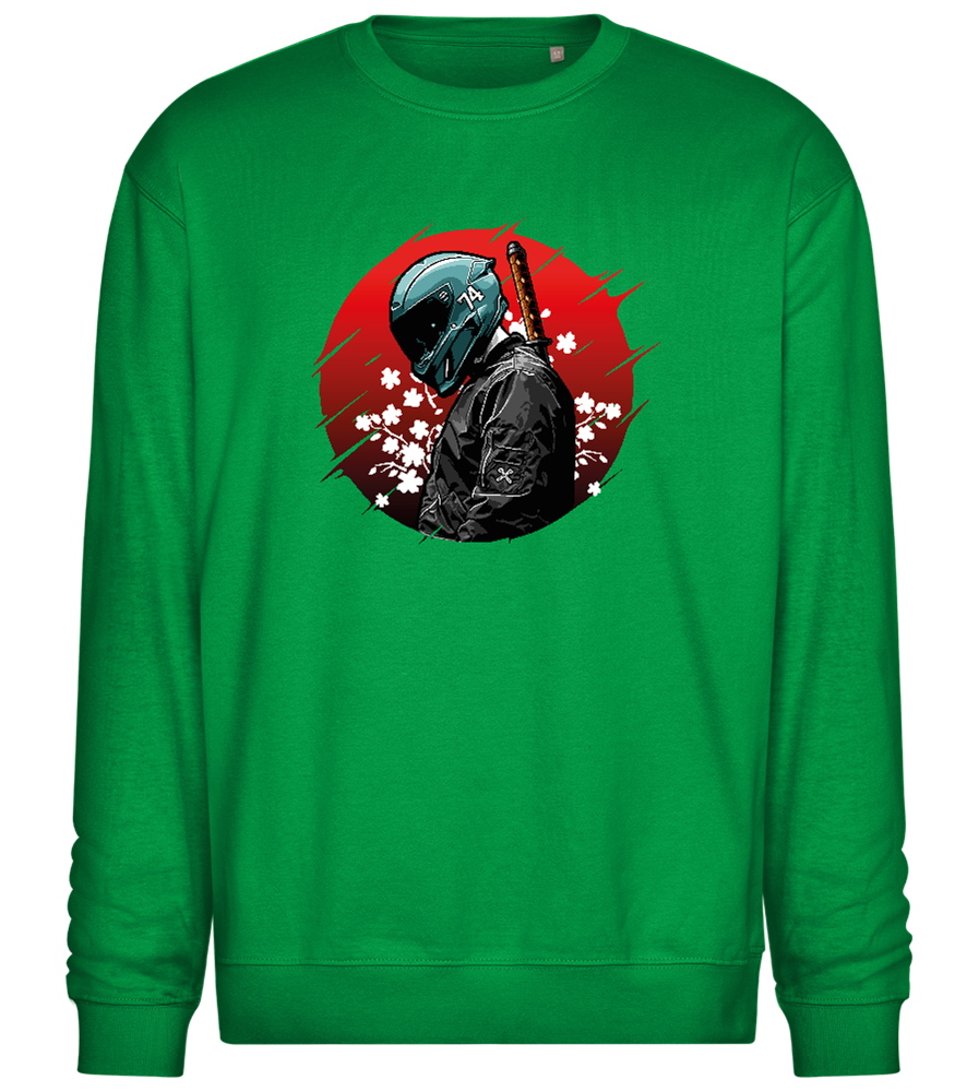 Red Samurai Design - Comfort Essential Unisex Sweater_MEADOW GREEN_front