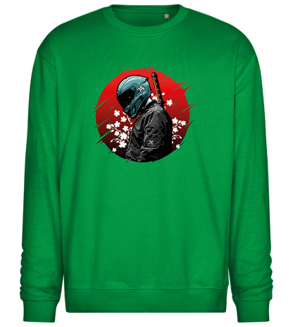 Red Samurai Design - Comfort Essential Unisex Sweater_MEADOW GREEN_front