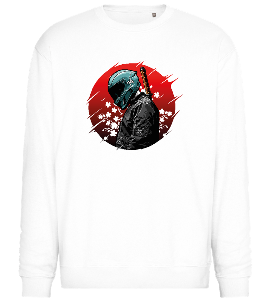 Red Samurai Design - Comfort Essential Unisex Sweater_WHITE_front