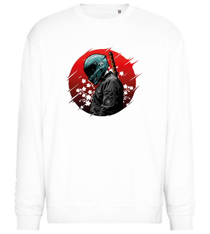 Red Samurai Design - Comfort Essential Unisex Sweater_WHITE_front