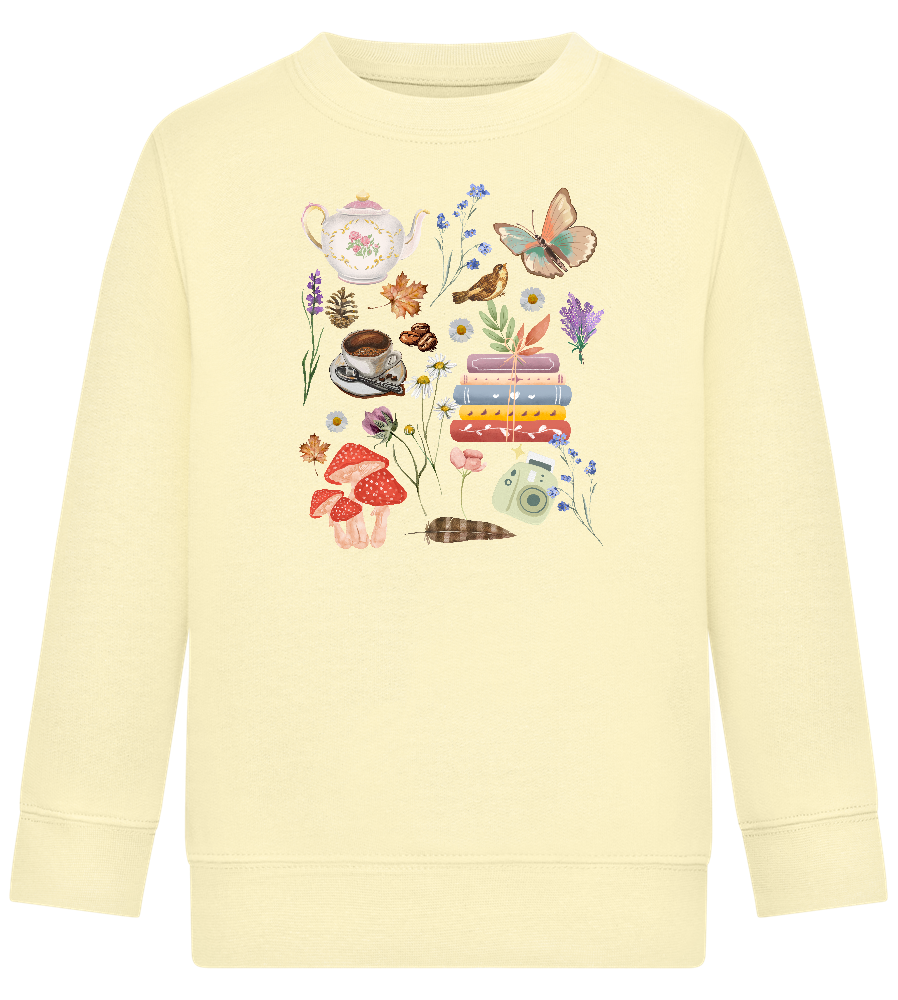 Autumn Vibes Design - Comfort Kids Sweater_AMARELO CLARO_front