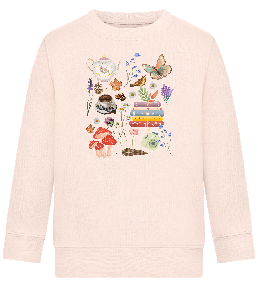 Autumn Vibes Design - Comfort Kids Sweater_LIGHT PEACH ROSE_front