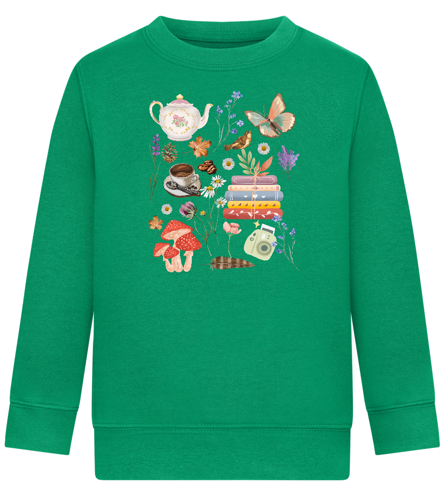 Autumn Vibes Design - Comfort Kids Sweater_MEADOW GREEN_front