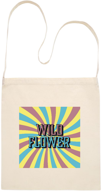 Wild Flower Design - Essential cross shoulder cotton tote bag_BEIGE_front