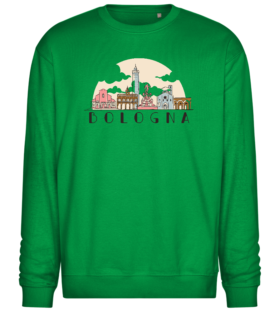 Bologna City Skyline Design - Comfort Essential Unisex Sweater_MEADOW GREEN_front