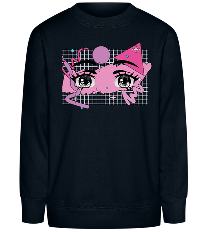 Kawaii Eyes Design - Comfort Kids Sweater_BLACK_front