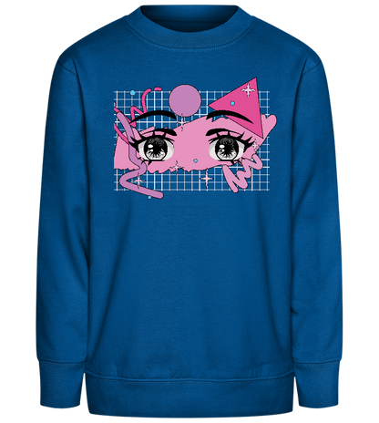 Kawaii Eyes Design - Comfort Kids Sweater_ROYAL_front