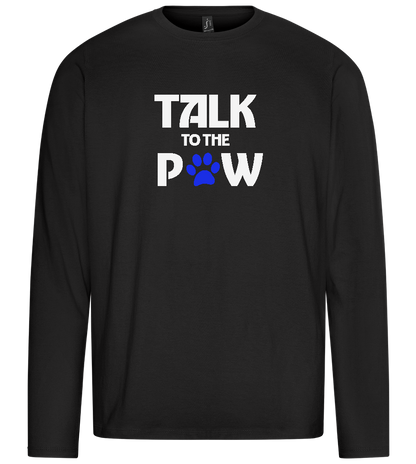 Talk to the Paw Design - Premium men's long sleeve t-shirt_DEEP BLACK_front