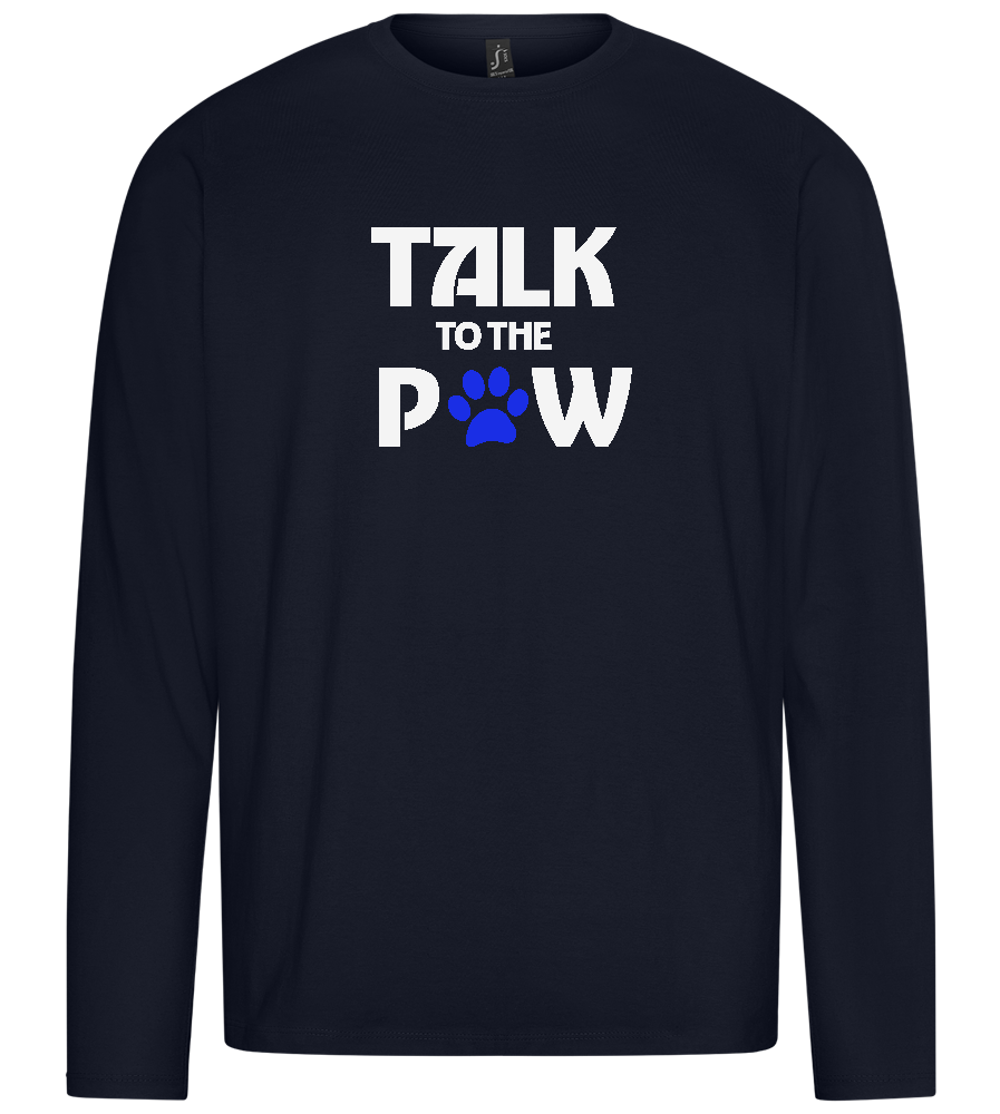 Talk to the Paw Design - Premium men's long sleeve t-shirt_FRENCH NAVY_front