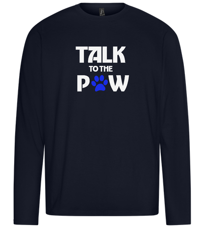 Talk to the Paw Design - Premium men's long sleeve t-shirt_FRENCH NAVY_front