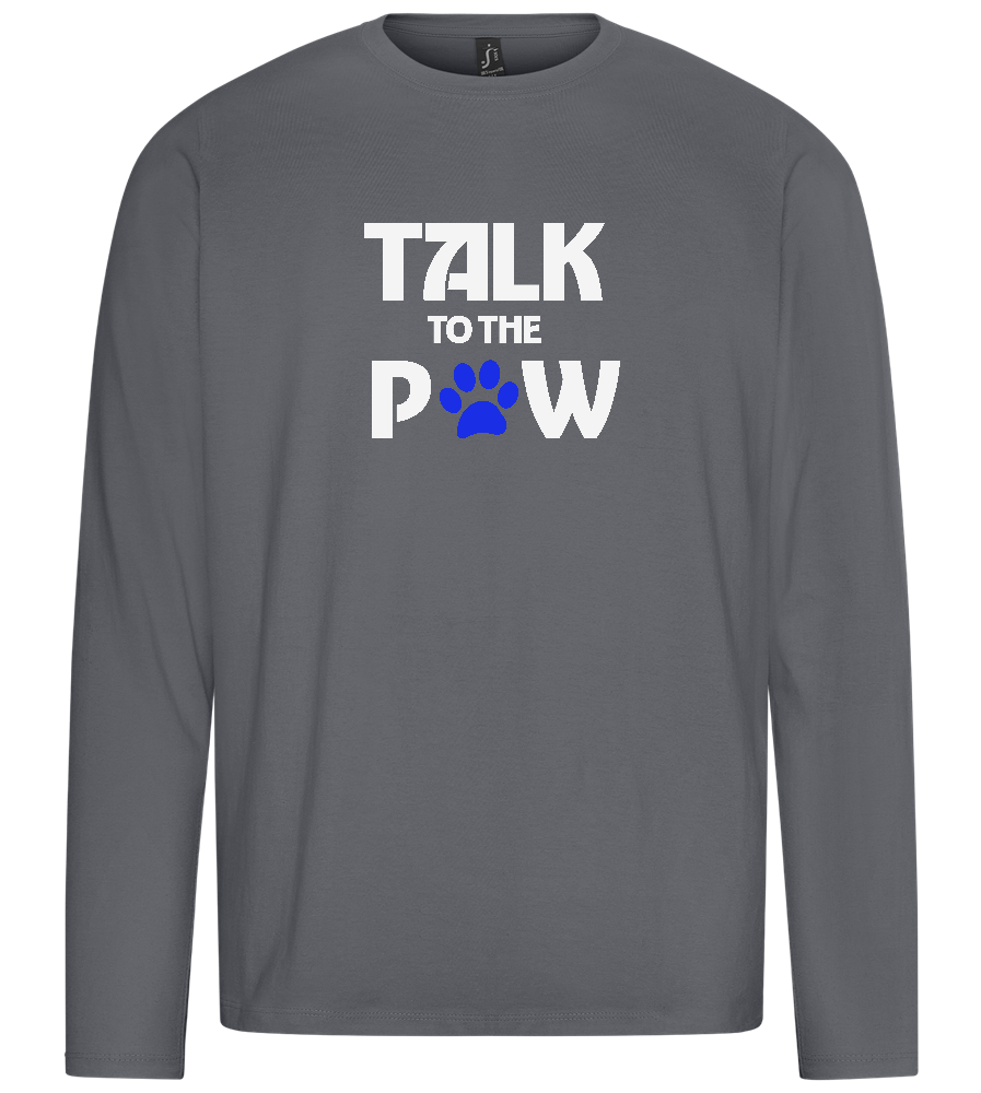 Talk to the Paw Design - Premium men's long sleeve t-shirt_MOUSE GREY_front