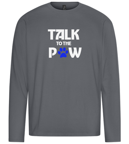 Talk to the Paw Design - Premium men's long sleeve t-shirt_MOUSE GREY_front