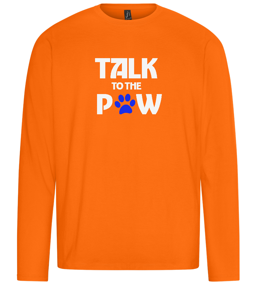 Talk to the Paw Design - Premium men's long sleeve t-shirt_ORANGE_front