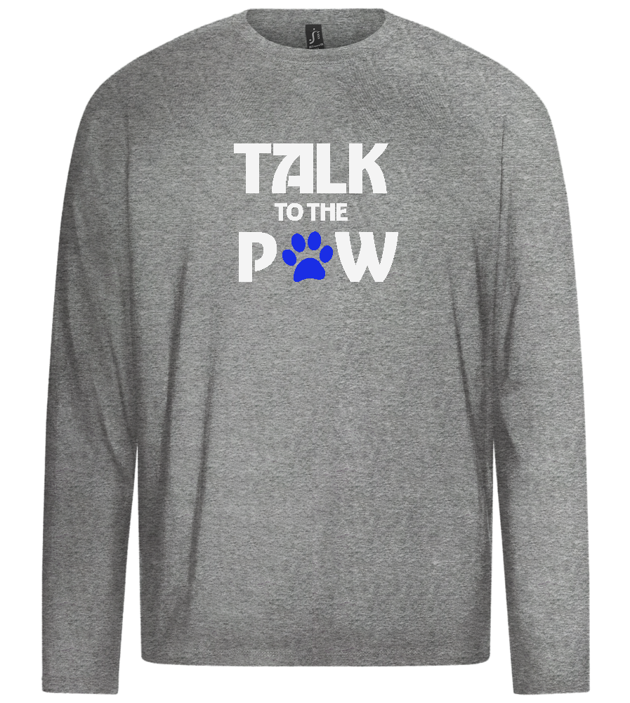 Talk to the Paw Design - Premium men's long sleeve t-shirt_ORION GREY_front