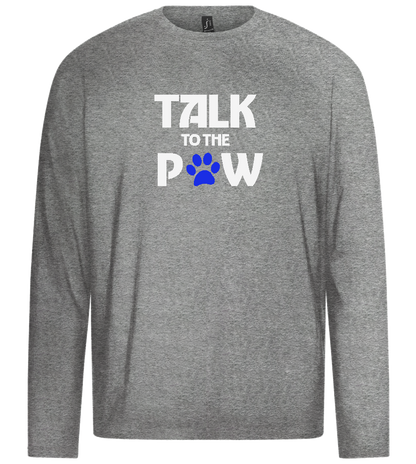 Talk to the Paw Design - Premium men's long sleeve t-shirt_ORION GREY_front