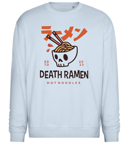 Ramen in Skull Bowl Design - Comfort Essential Unisex Sweater_CREAMY BLUE_front