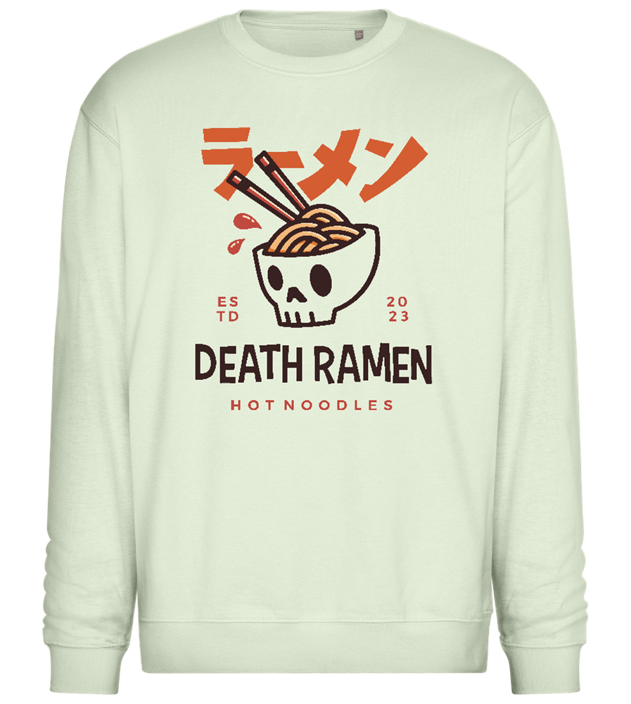 Ramen in Skull Bowl Design - Comfort Essential Unisex Sweater_CREAMY GREEN_front