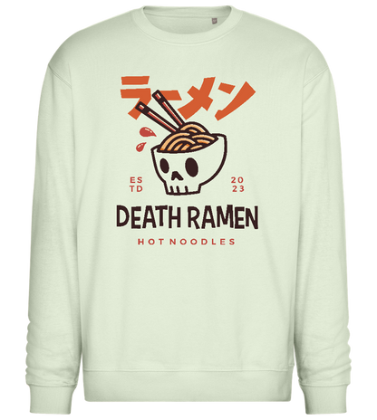 Ramen in Skull Bowl Design - Comfort Essential Unisex Sweater_CREAMY GREEN_front