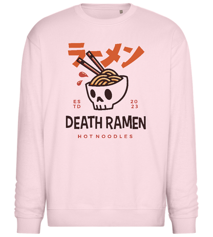 Ramen in Skull Bowl Design - Comfort Essential Unisex Sweater_LIGHT PEACH ROSE_front