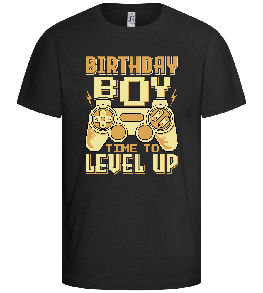 Time To Level Up Design - Comfort kids fitted t-shirt_DEEP BLACK_front