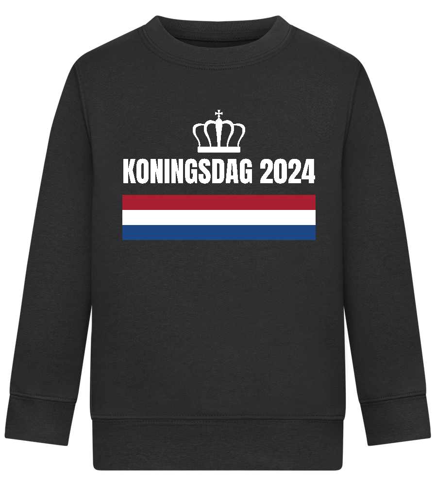 Kingsday Flag Design - Comfort Kids Sweater_BLACK_front