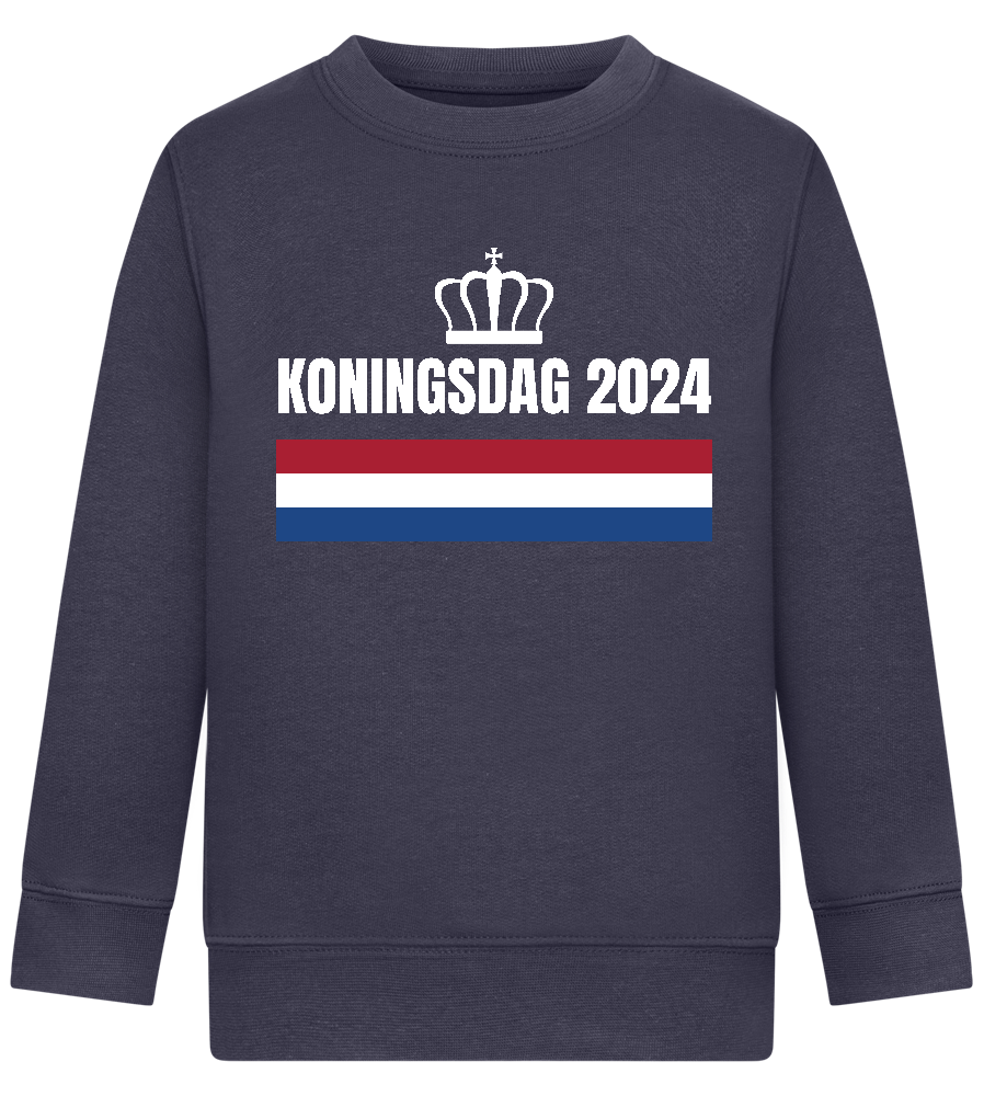 Kingsday Flag Design - Comfort Kids Sweater_FRENCH NAVY_front