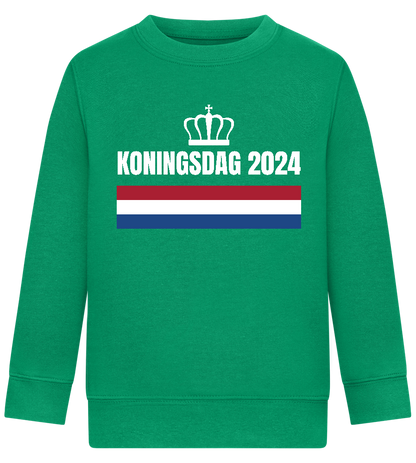 Kingsday Flag Design - Comfort Kids Sweater_MEADOW GREEN_front