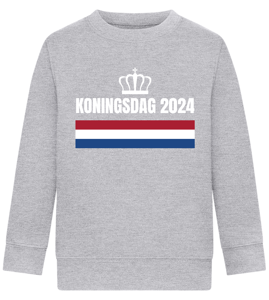 Kingsday Flag Design - Comfort Kids Sweater_ORION GREY II_front