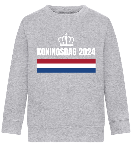 Kingsday Flag Design - Comfort Kids Sweater_ORION GREY II_front