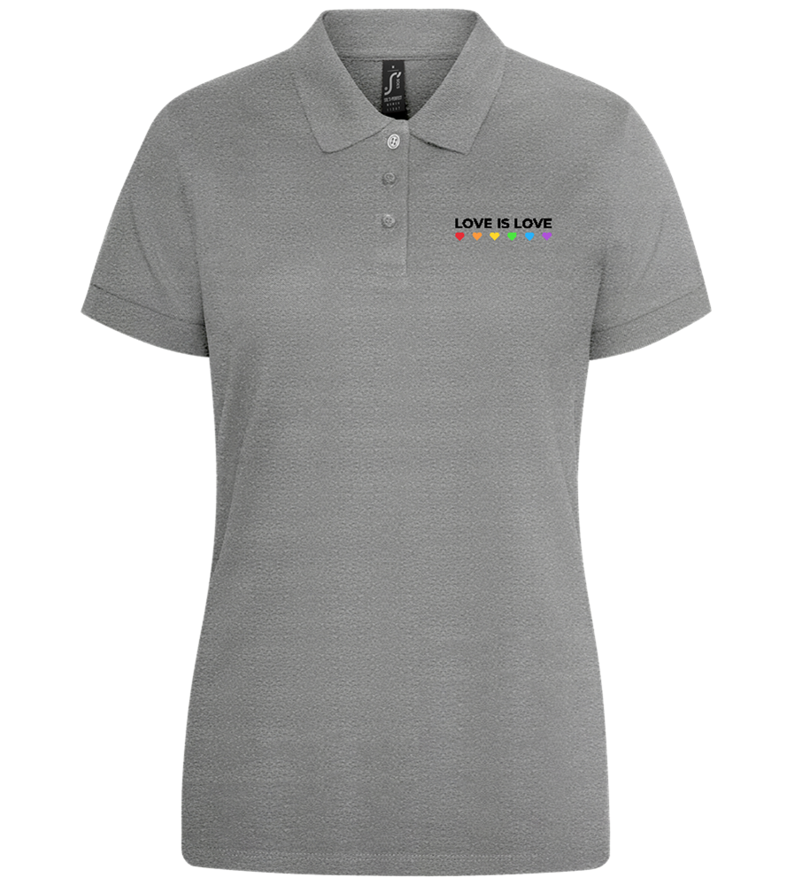 Love is Love Hearts Design - Premium women's polo shirt_ORION GREY II_front