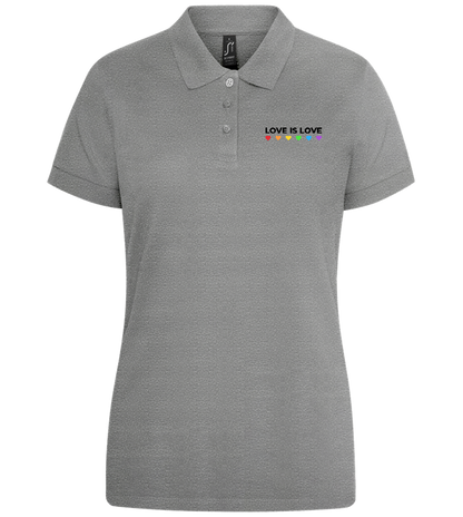 Love is Love Hearts Design - Premium women's polo shirt_ORION GREY II_front