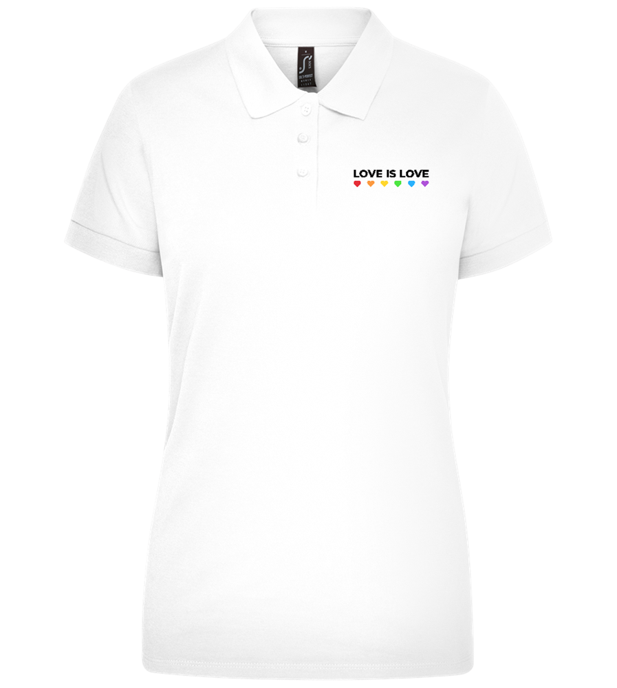 Love is Love Hearts Design - Premium women's polo shirt_WHITE_front