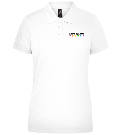 Love is Love Hearts Design - Premium women's polo shirt_WHITE_front