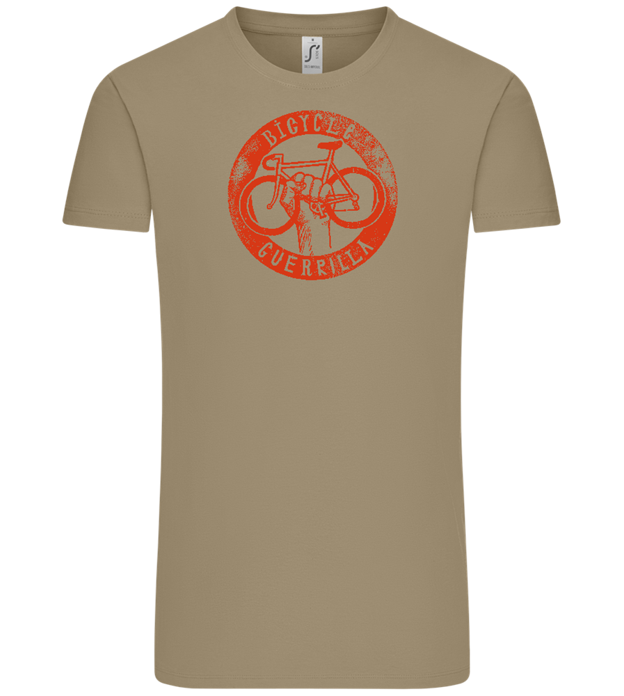 Bicycle Guerrilla Design - Comfort Unisex T-Shirt_KHAKI_front