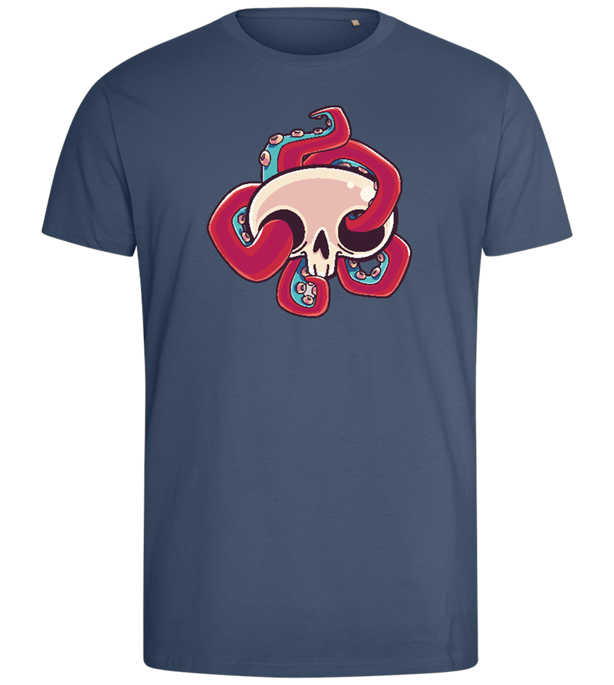 Squid Skull Design - Comfort men's fitted t-shirt_DENIM_front