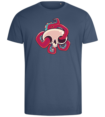 Squid Skull Design - Comfort men's fitted t-shirt_DENIM_front