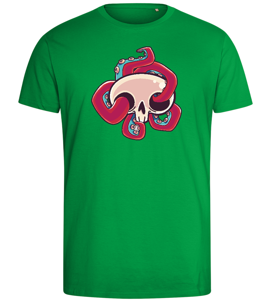 Squid Skull Design - Comfort men's fitted t-shirt_MEADOW GREEN_front