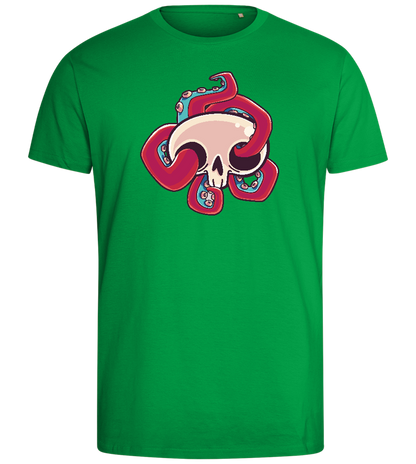 Squid Skull Design - Comfort men's fitted t-shirt_MEADOW GREEN_front