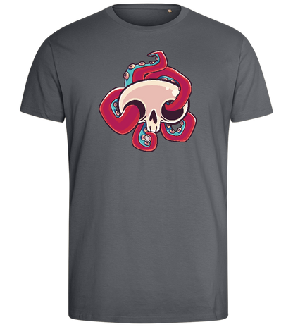 Squid Skull Design - Comfort men's fitted t-shirt_MOUSE GREY_front