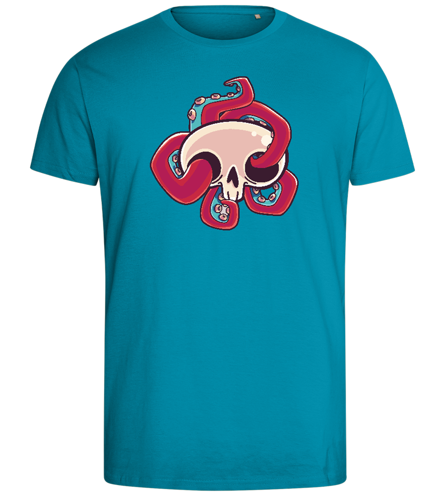 Squid Skull Design - Comfort men's fitted t-shirt_TURQUOISE_front