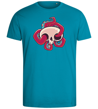 Squid Skull Design - Comfort men's fitted t-shirt_TURQUOISE_front