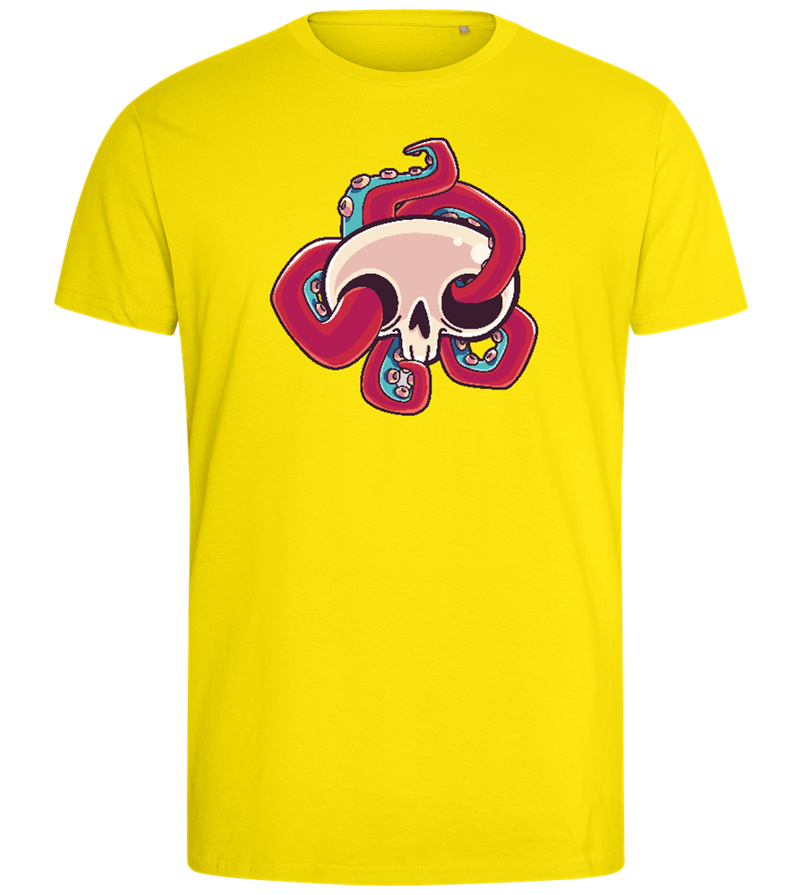 Squid Skull Design - Comfort men's fitted t-shirt_YELLOW_front