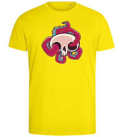 Squid Skull Design - Comfort men's fitted t-shirt_YELLOW_front