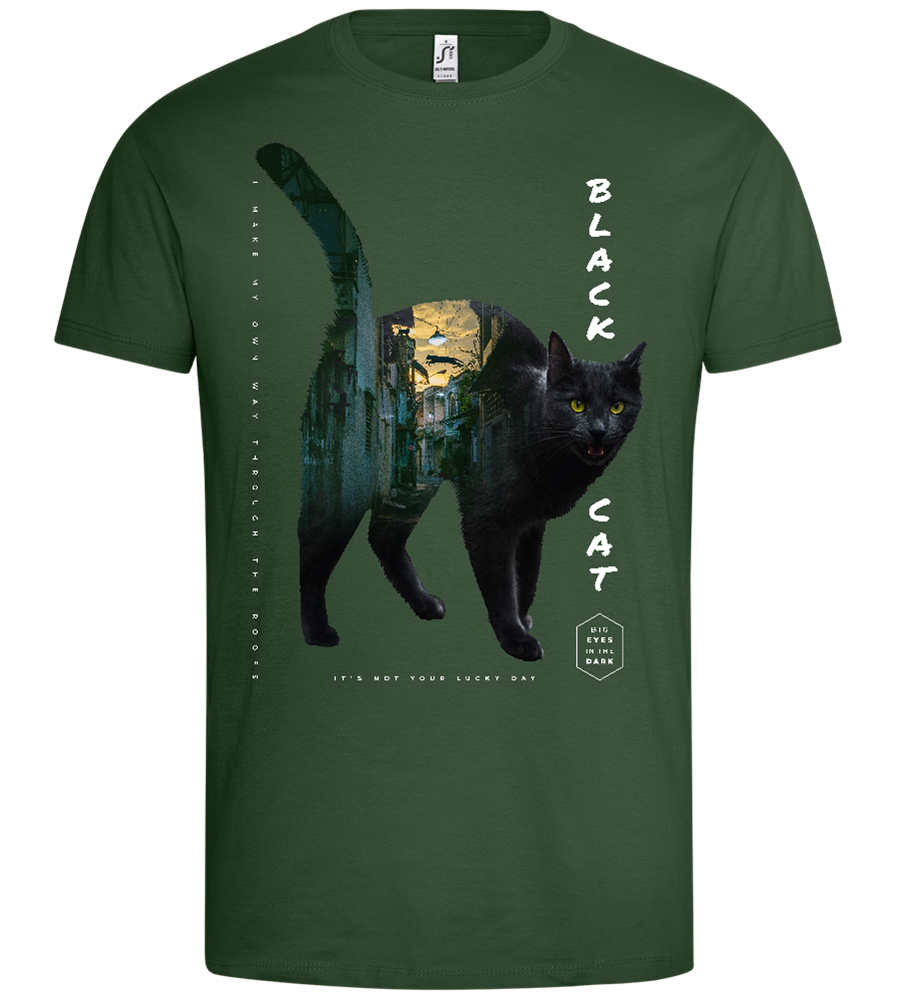 Black Cat City Design - Premium men's t-shirt_GREEN BOTTLE_front