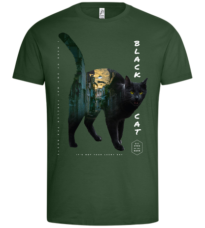 Black Cat City Design - Premium men's t-shirt_GREEN BOTTLE_front