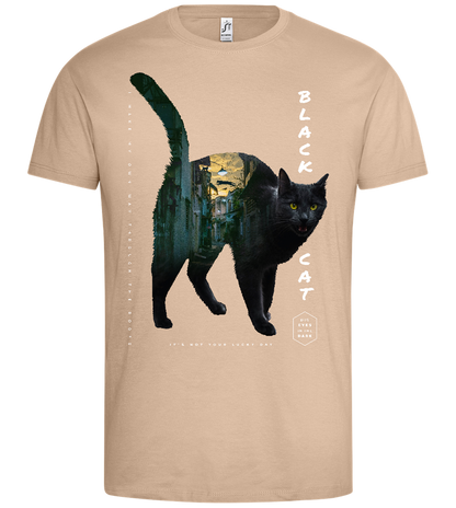 Black Cat City Design - Premium men's t-shirt_SAND_front