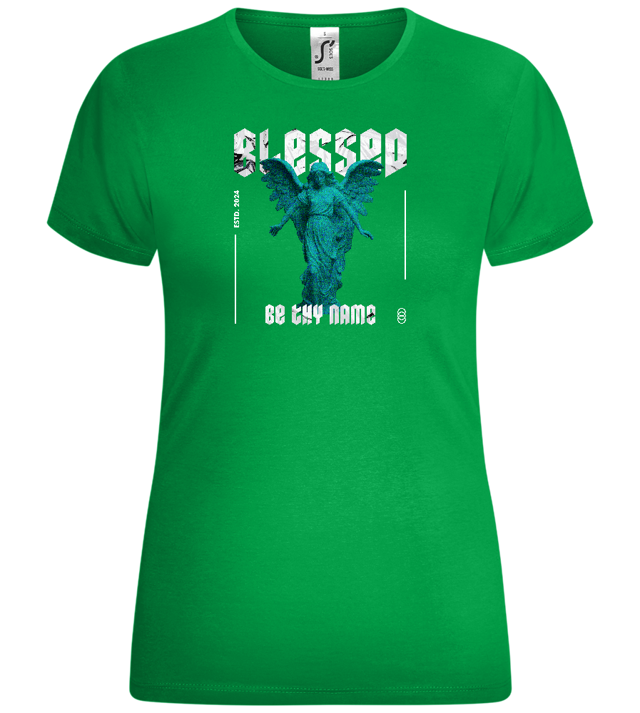 Blessed Angel Design - Comfort women's t-shirt_MEADOW GREEN_front