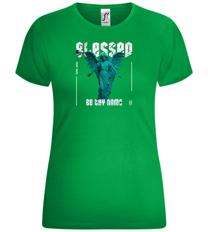 Blessed Angel Design - Comfort women's t-shirt_MEADOW GREEN_front