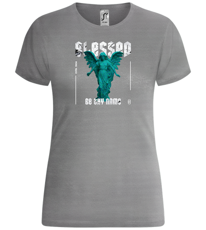 Blessed Angel Design - Comfort women's t-shirt_ORION GREY_front