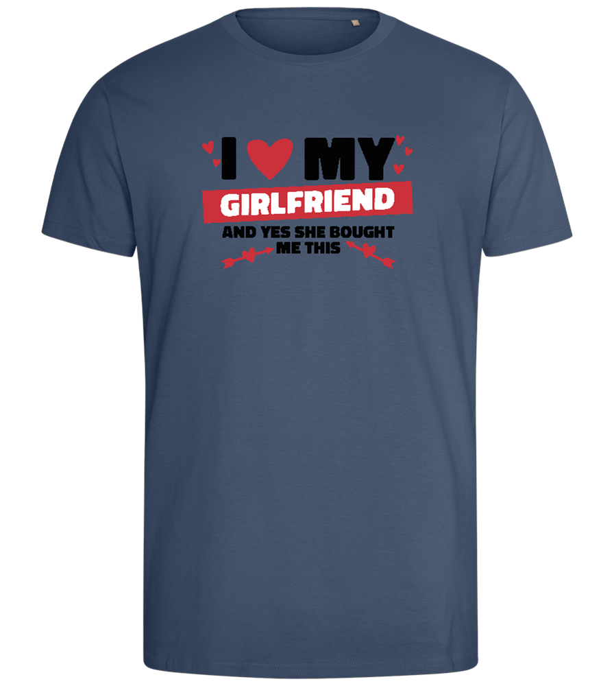 I Love My Girlfriend Design - Comfort men's fitted t-shirt_DENIM_front